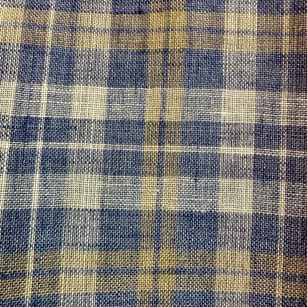 Peter Millar Seaside Commons Plaid Linen Long Sleeve Blue Men’s Shirt XL - Picture 8 of 12